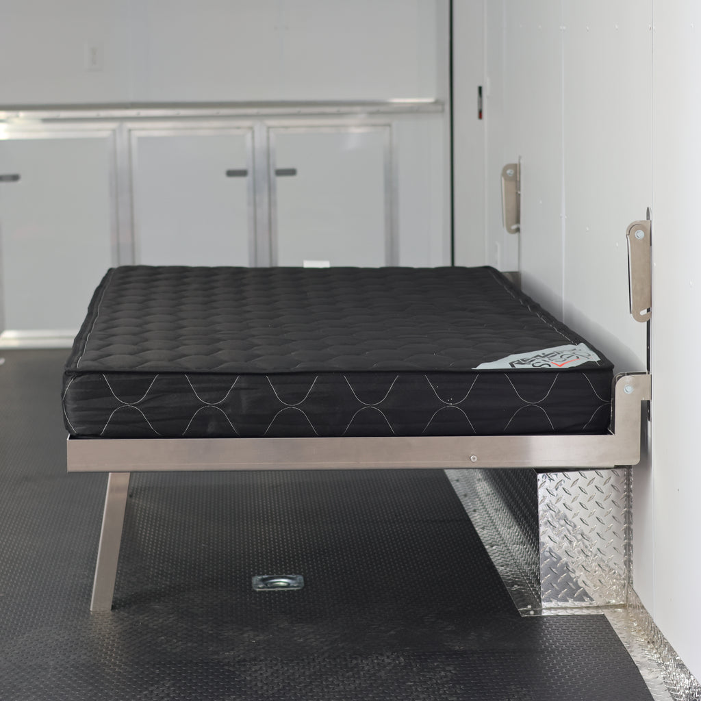 Cargo trailer folding Bed, Enclosed trailer folding Bed Frame. DIY trailer camper conversion folding beds 