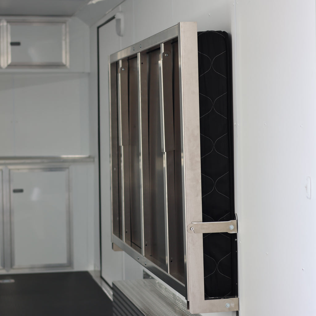 Cargo trailer folding Bed, Enclosed trailer folding Bed Frame. DIY trailer camper conversion folding beds 